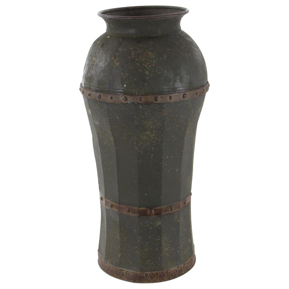 Maple and Jade Rustic Vase in Distressed Brown &#40;Set of 3&#41;, , large