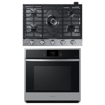 Samsung 2-Piece Kitchen Package with 30" Single Wall Oven and 30" Gas Cooktop in Stainless Steel, , large