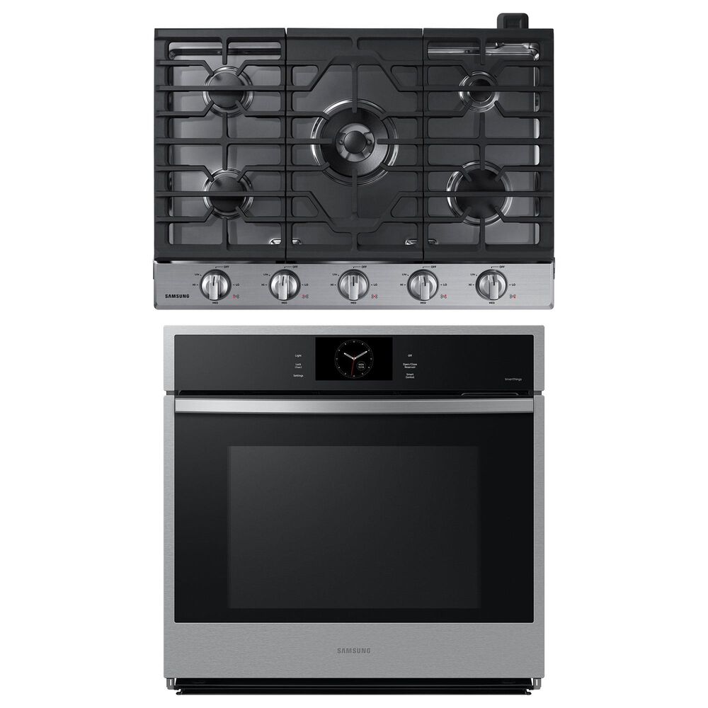 Samsung 2-Piece Kitchen Package with 30" Single Wall Oven and 30" Gas Cooktop in Stainless Steel, , large