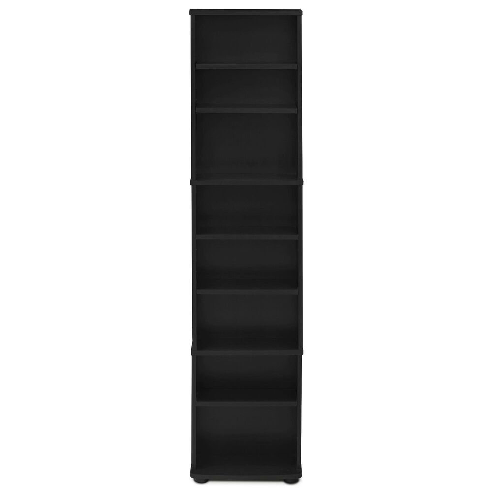 HOMLUX 8-Tier Multimedia Storage Tower with Adjustable Shelves in Espresso, , large