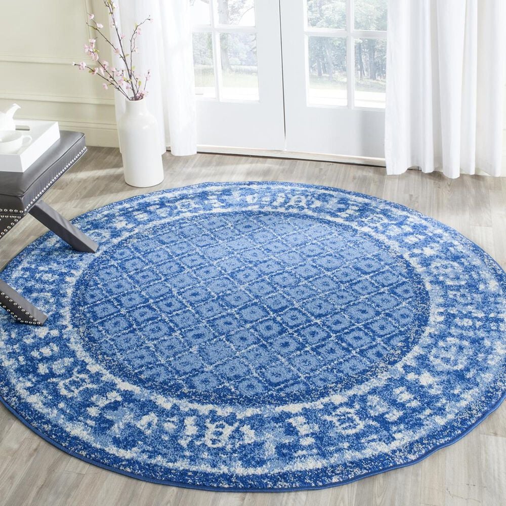 Safavieh Adirondack ADR110F-4R 4" x 4"  Light Blue/Dark Blue Round Rug, , large