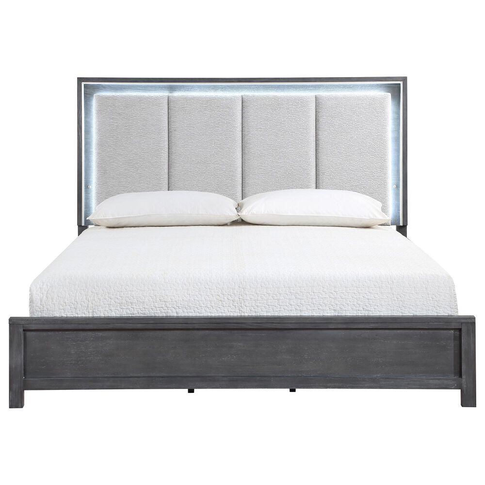 New Heritage Design Odessa 4-Piece Queen Bedroom Set in Charcoal and Silver, , large