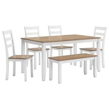 Ashley Gesthaven 6-Piece Rectangular Dining Set in Natural and White, , large