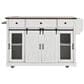 HOMLUX 58" Kitchen Island with Drop Leaf in White and Brown, , large