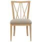 Linon Home Decor Bailey Side Chair with Beige Fabric Cushion Seat in Natural, , large