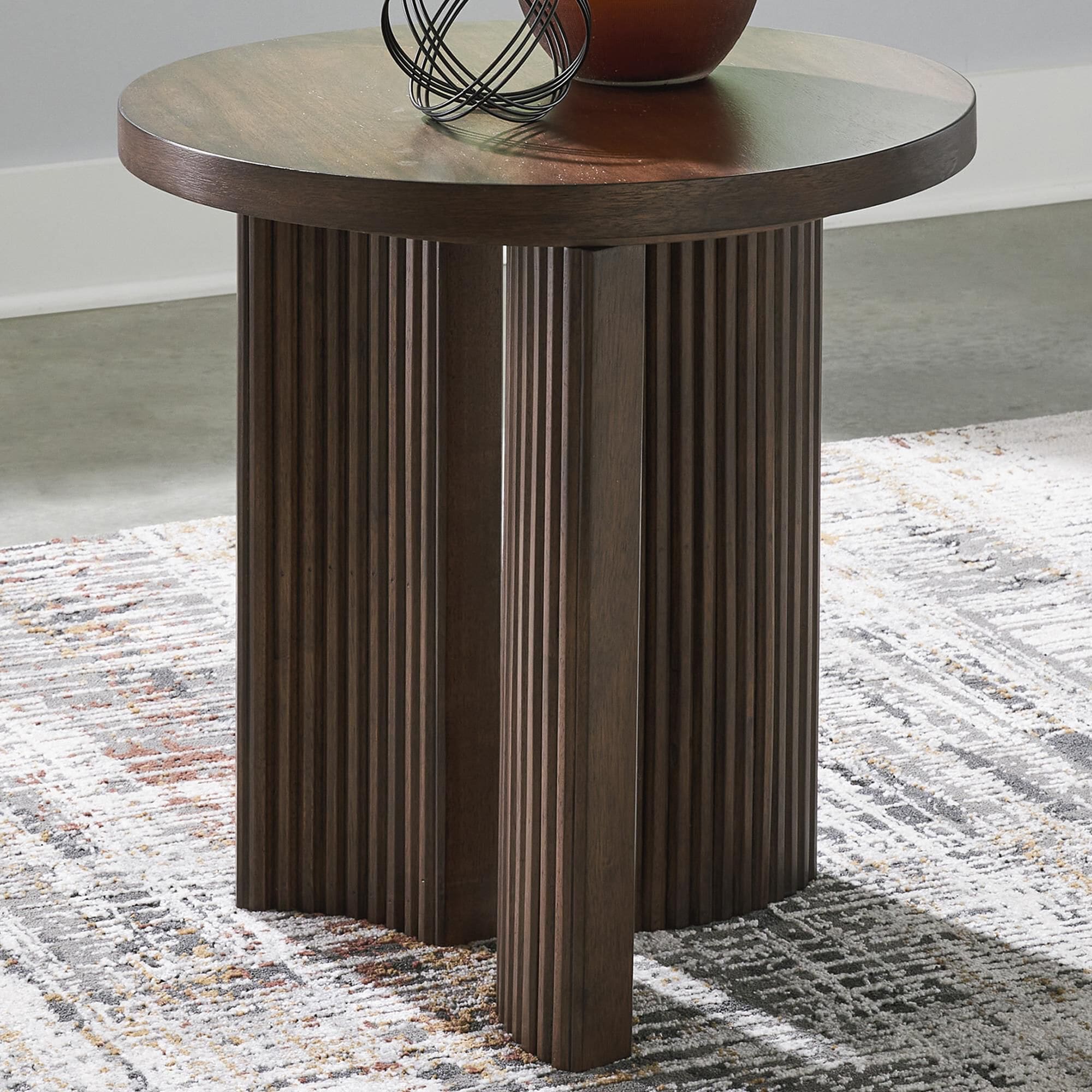 Ashley Korestone End Table in Dark Brown