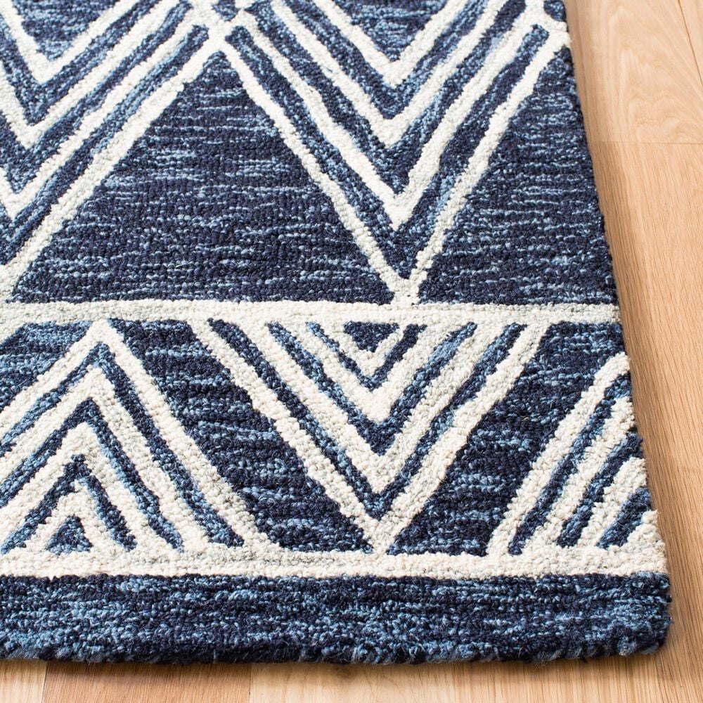 Safavieh Micro-Loop MLP155N 5&#39; x 8&#39; Navy and Ivory Area Rug, , large