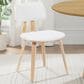 Armen Living Jaguar Side Chair with White Upholstery in Oak, , large