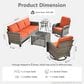 HOMLUX 5-Piece Outdoor Conversation Set in Orange Red, , large