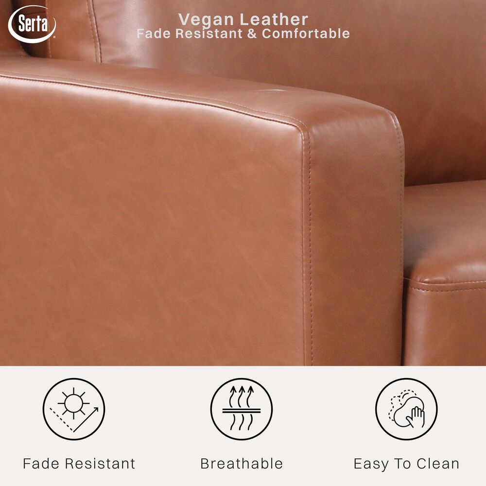 Lifestyle Solutions Fletcher Stationary Loveseat in Brown, , large
