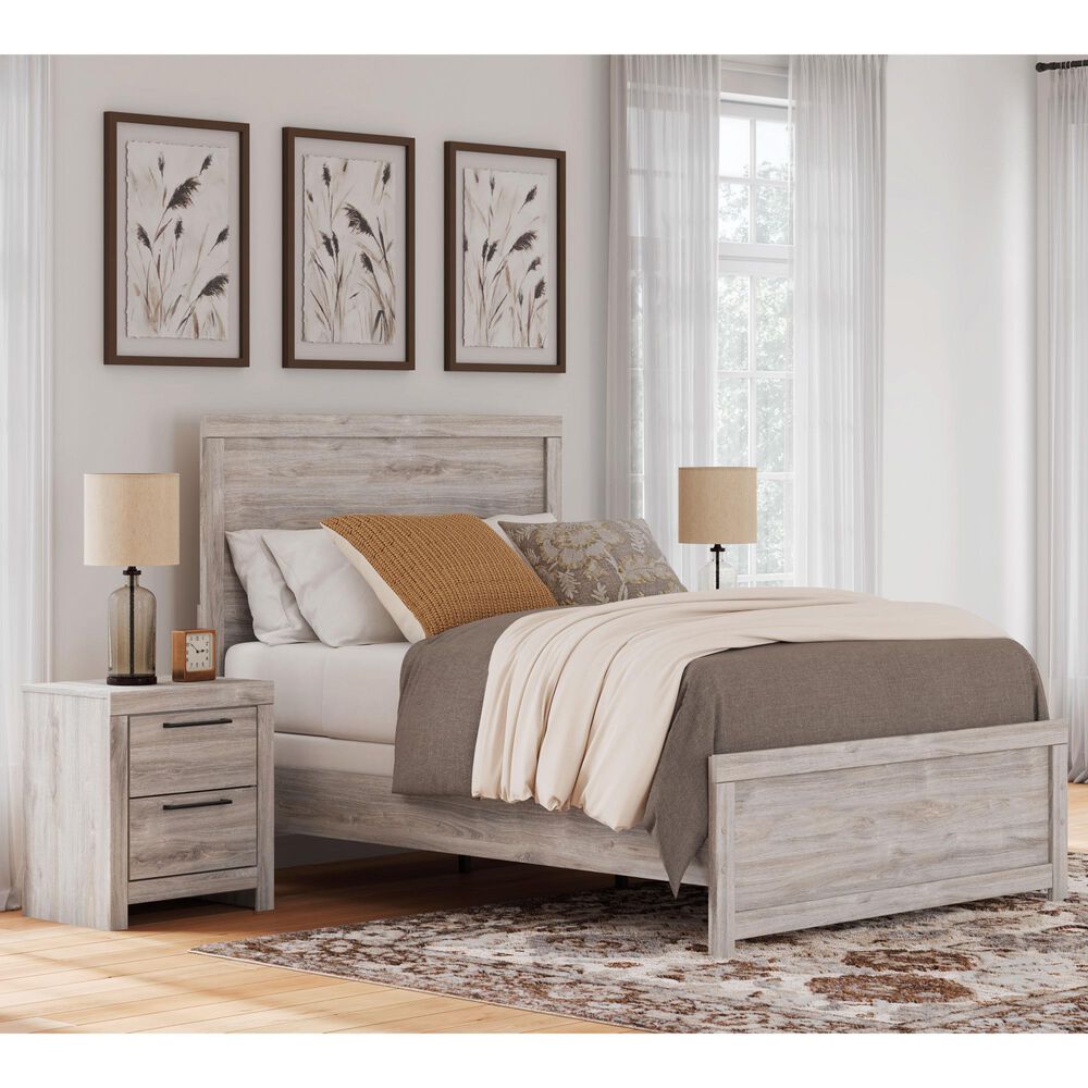 Ashley Broachmyn Full Bed with Nightstand in Light Gray, , large