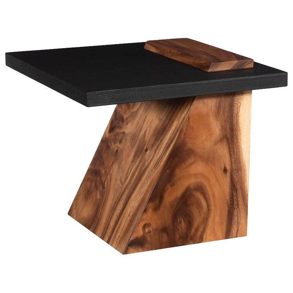 TimberHaus Slant Side Table in Natural and Black, , large
