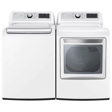 LG 5.5 Cu. Ft. Top Load Washer and 7.3 Cu. Ft. Electric Dryer Laundry Pair in White, , large