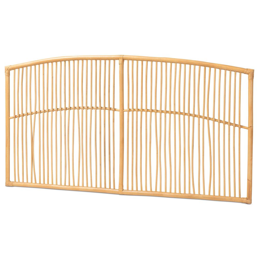 Baxton Studio Malvina Queen Wall Mount Headboard in Natural Brown, , large