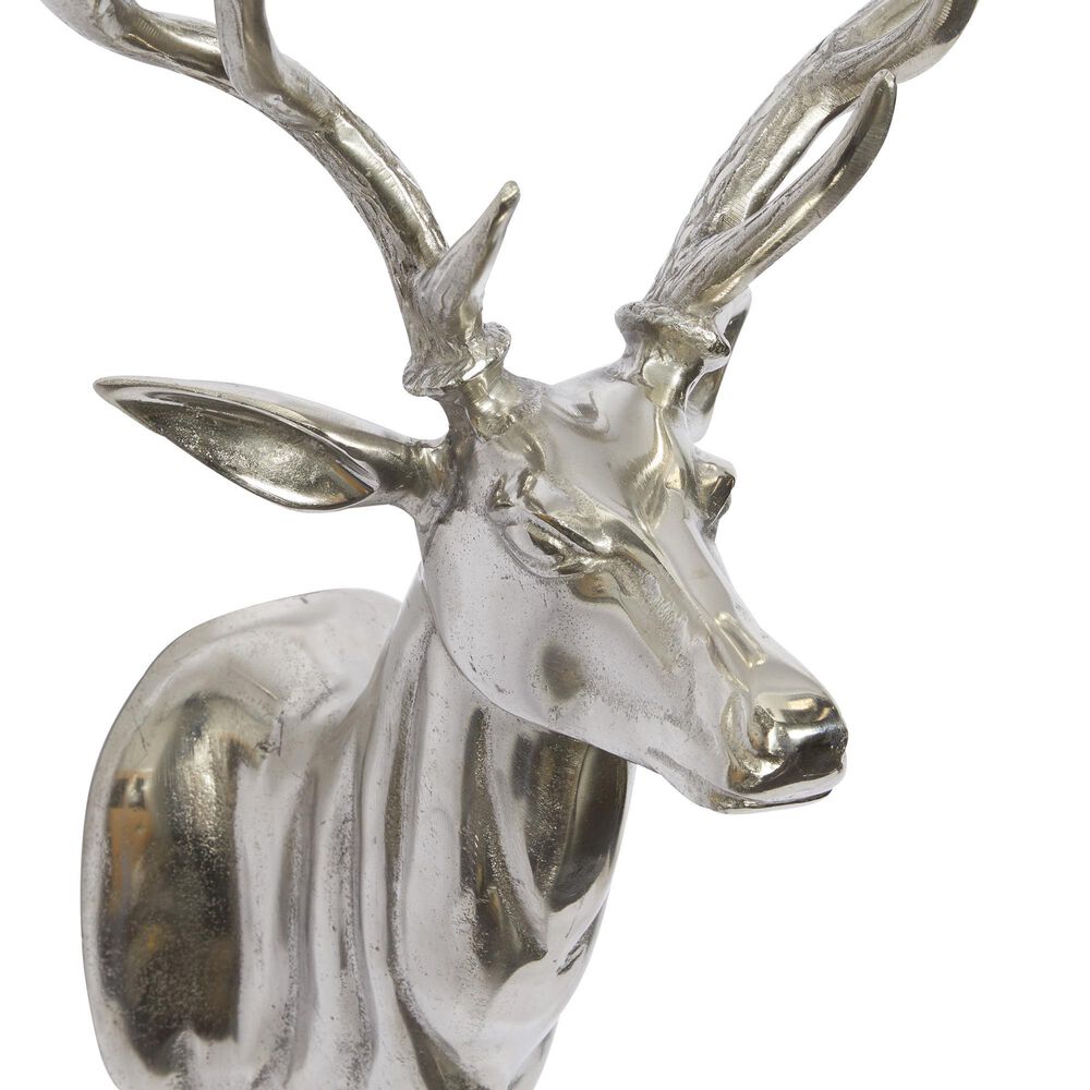 Maple and Jade 23&quot; x 17&quot; Eclectic Deer Wall Decor in Silver, , large