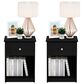 HOMLUX 1-Drawer Modern Nightstand with Knob Handle in Black Oak (Set of 2), , large
