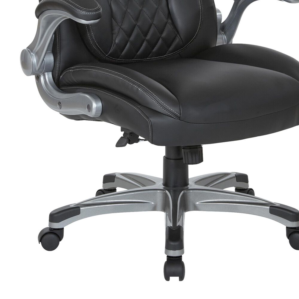 Valor Living Executive Chair with Black Upholstery in Titanium, , large