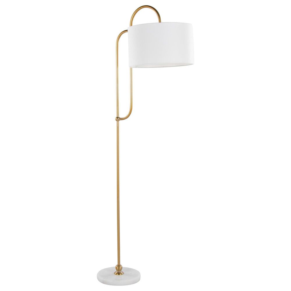 Grandview Gallery Leslie Floor Lamp in Gold and White, , large