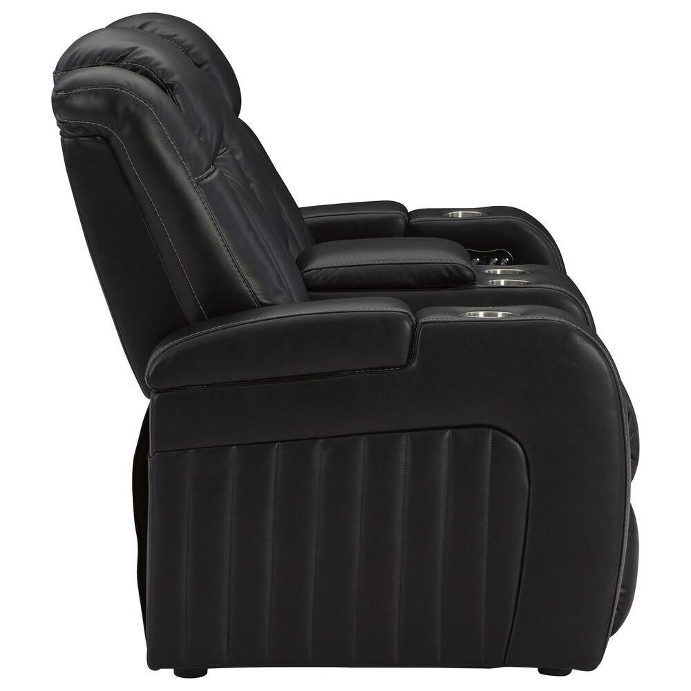 Ashley Caveman Den Power Reclining Loveseat with Console in Midnight, , large
