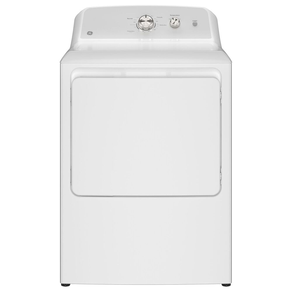 GE Appliances 6.2 Cu. Ft. Gas Dryer in White and Silver Matte, , large