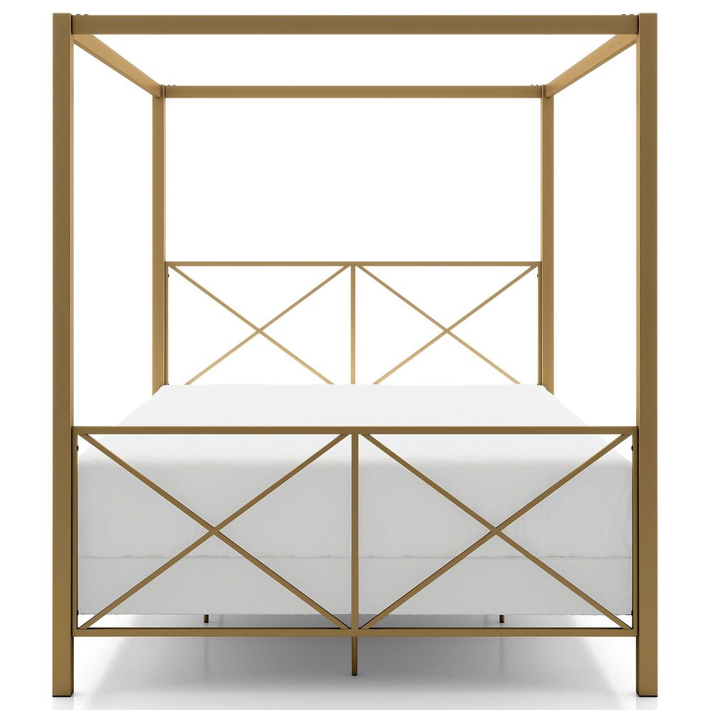 Furniture of America Rosadale Full X-Cross Canopy Bed in Gold, , large