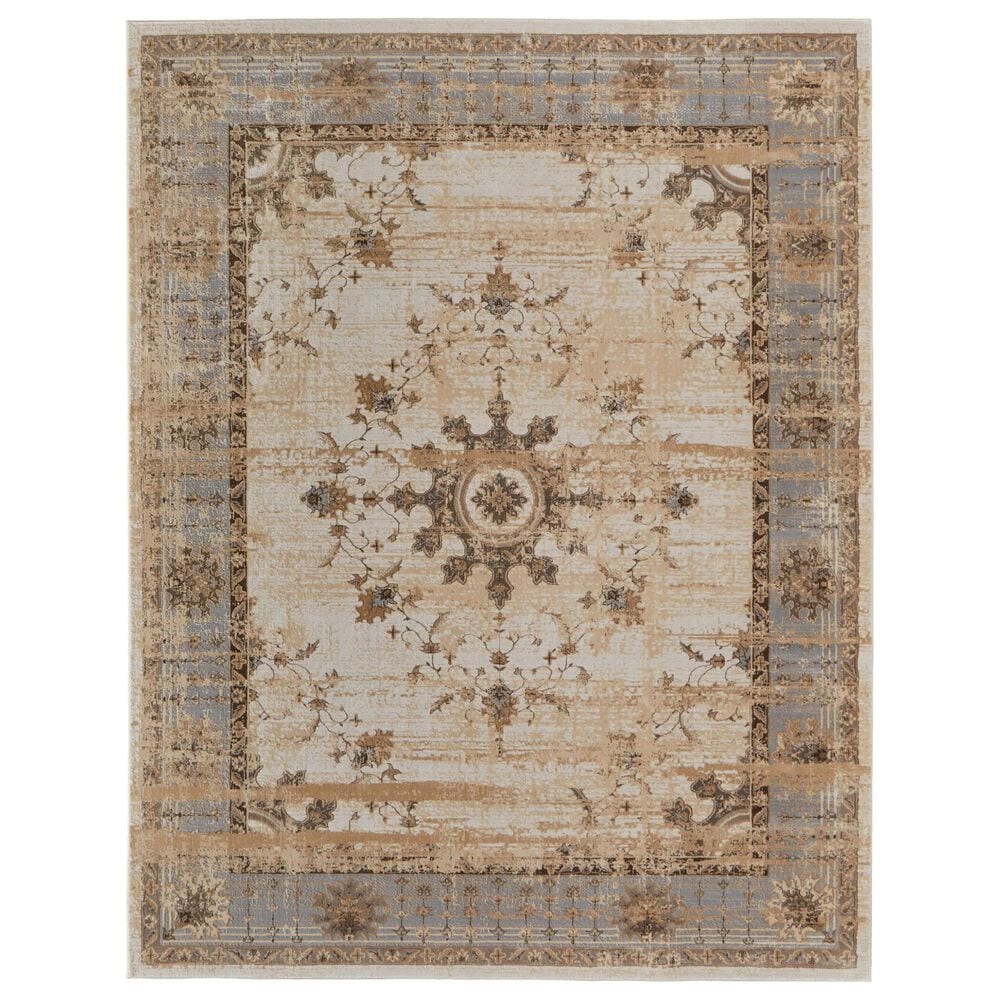 Feizy Celene 39KWF 9" x 12" Beige and Gray Area Rug, , large