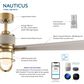 Minka-Aire Nauticus 65" Smart Indoor/Outdoor Ceiling Fan with Warm Coastal Driftwood Blades in Legacy Brass, , large