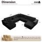 Noviland HOMLUX 5-Piece Mod U-Sectional with Chaise in Black, , large