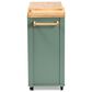 Baxton Studio Dorthy Kitchen Storage Cart in Dark Green and Natural, , large