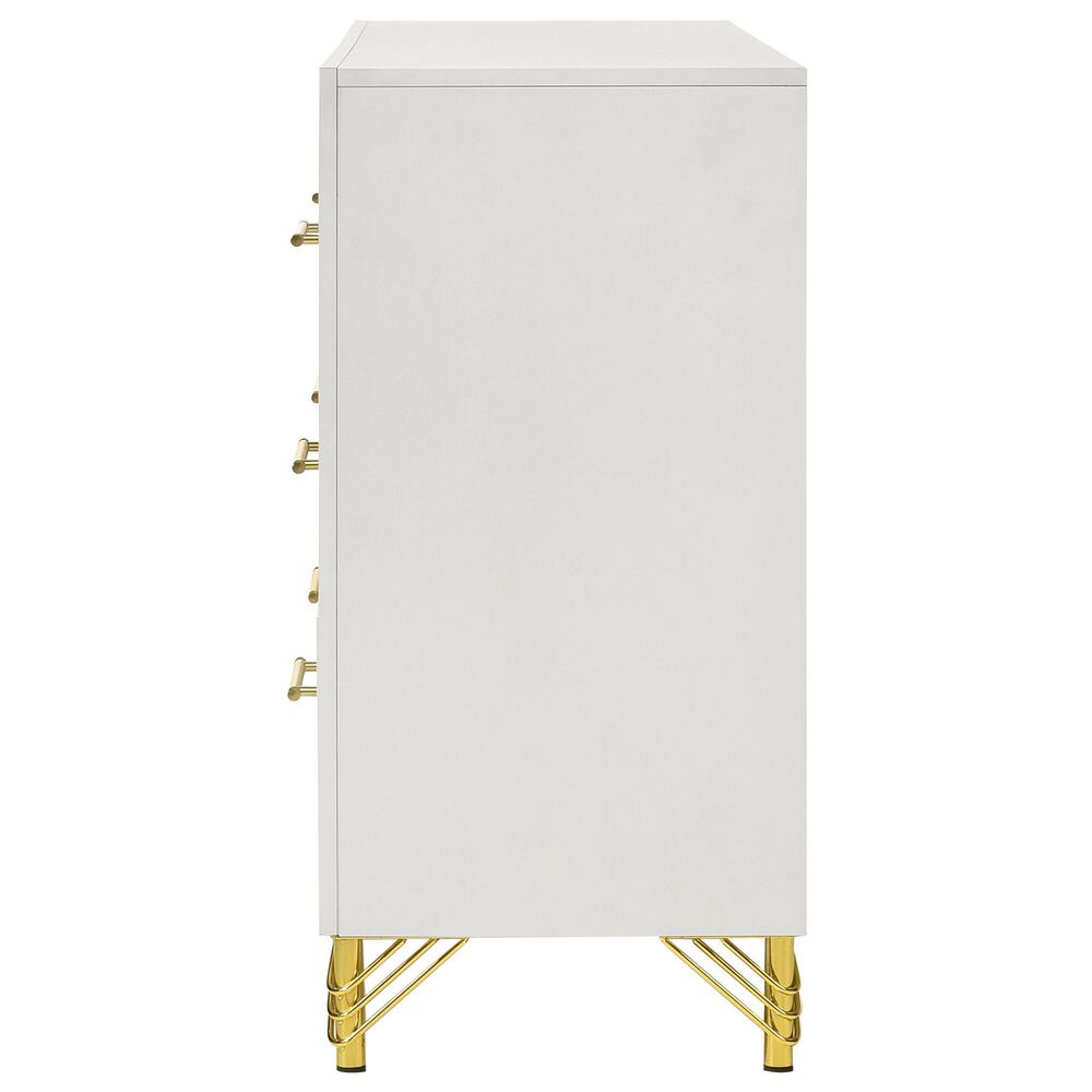 Pacific Landing Lucia 6-Drawer Dresser in White and Gold, , large