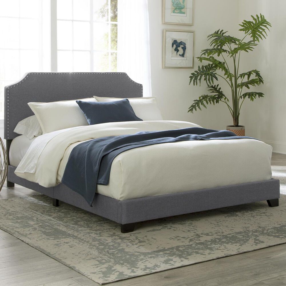 Accentric Approach Accentric Accents Benton Queen Upholstered Bed in Grey, , large