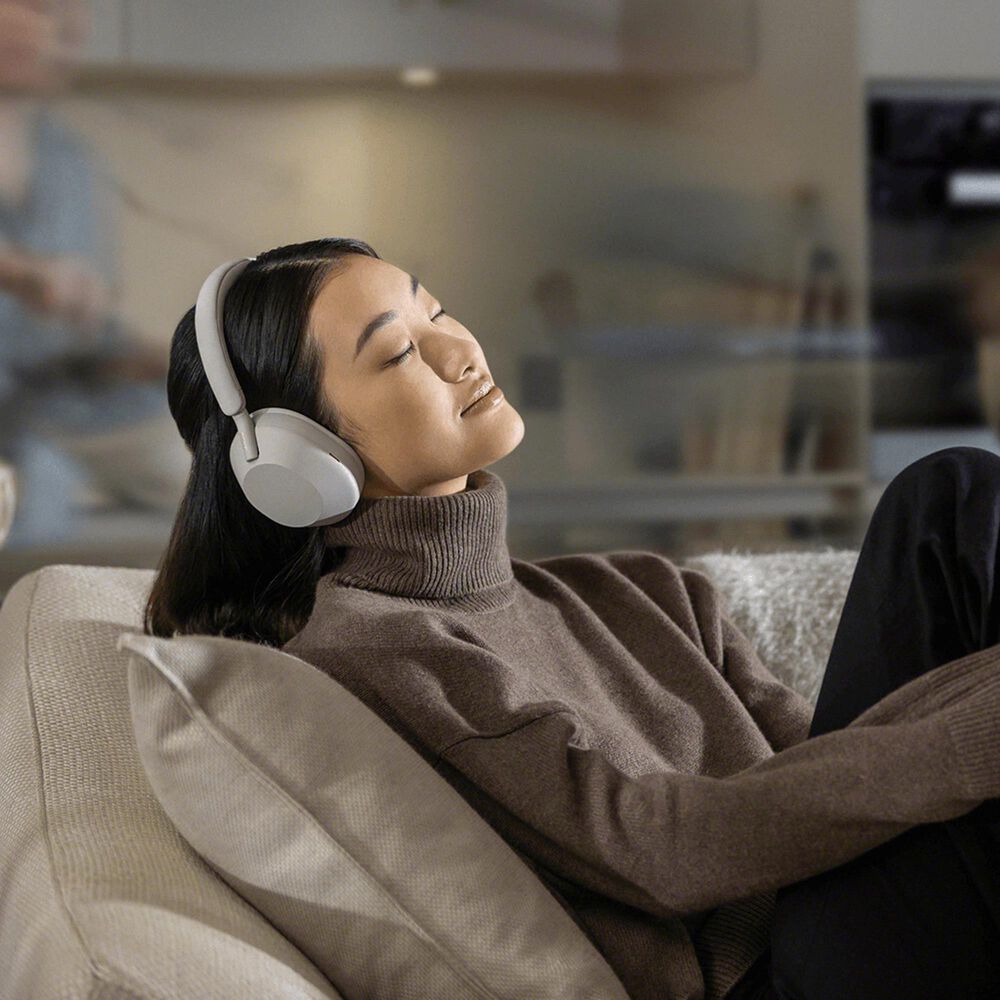 Sony Wireless Industry Leading Noise Canceling Headphones in Silver, , large