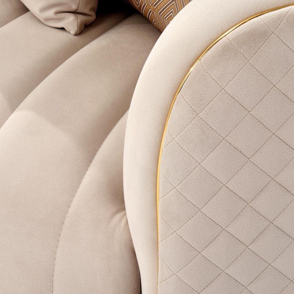 Vista Haus Ariana Stationary Loveseat in Beige Velvet, , large