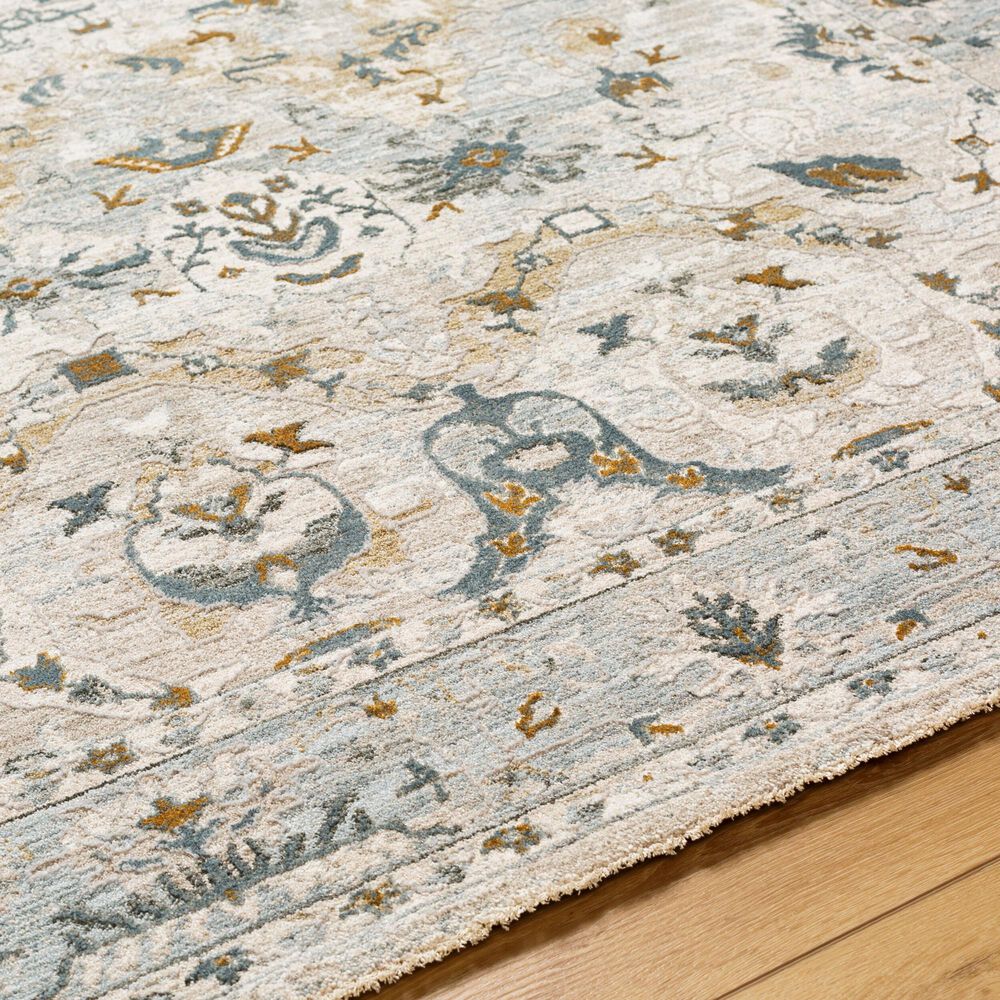 Surya Dresden Off-White, Taupe, Dusty Sage, Deep Teal, Light Gray, Olive and Mustard 2'7" x 10' Runner, , large