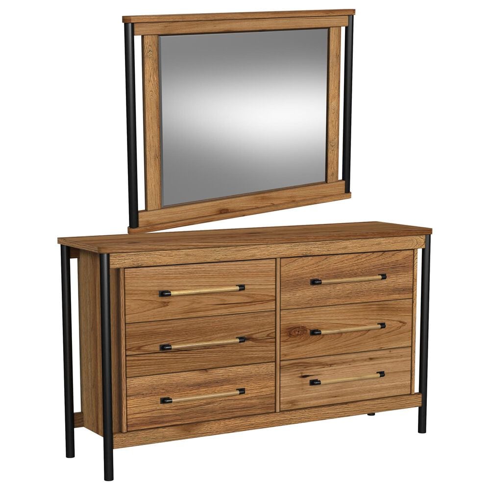 Hawthorne Furniture Norcross 5 Piece Queen Panel Bedroom Set in Hickory, , large