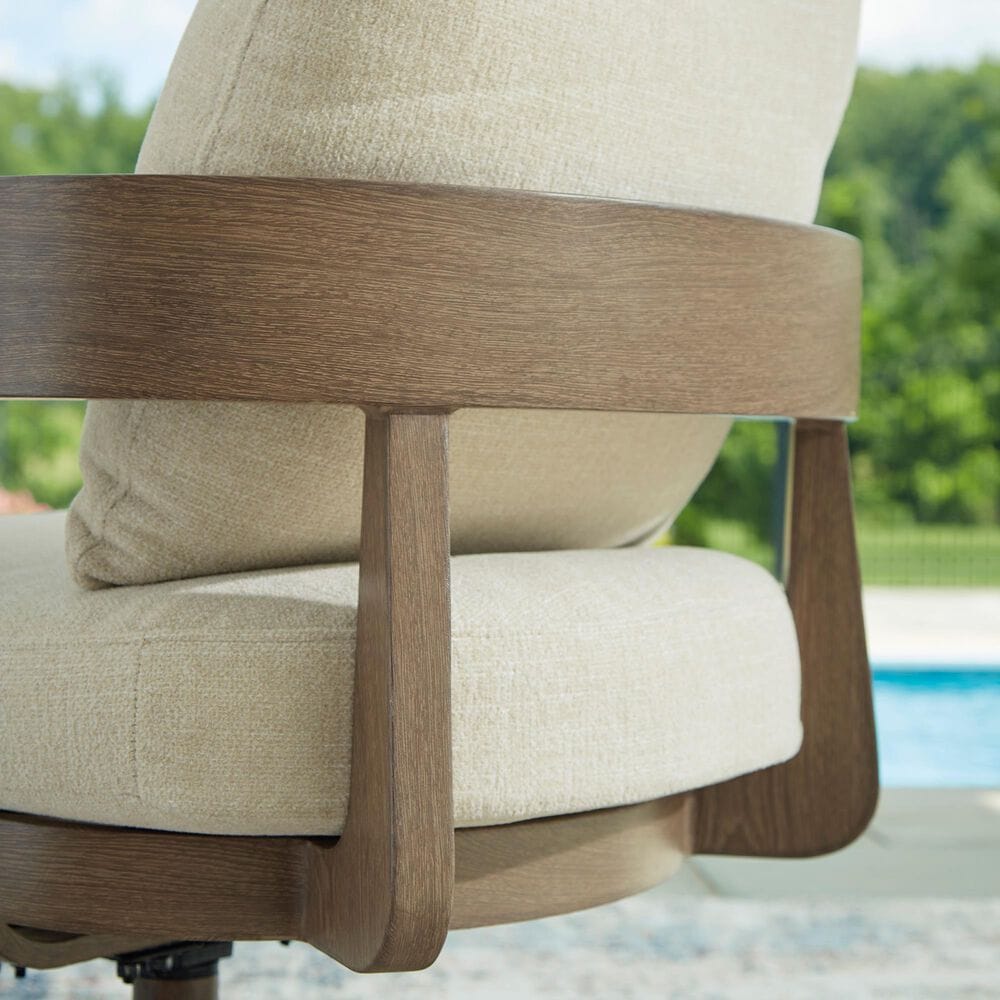 Ashley Serene Bay Patio Swivel Dining Chair in White (Set of 2), , large