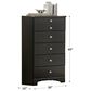 Seven Stars Kaylynn 5-Drawer Chest in Travertine and Black, , large