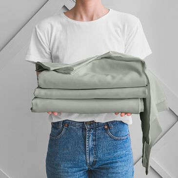DreamFit DreamComfort 4-Piece Long Staple Queen Sheet Set in Sage, , large