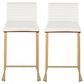 Lumisource Mason 26" Counter Stool with White Cushion in Gold and Walnut (Set of 2), , large