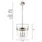 Hunter Karloff 12" 3-Light Pendant in Brushed Nickel, , large