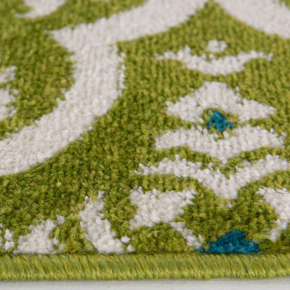 Central Oriental Terrace Tropic Contoy 6&#39;7&quot; x 9&#39;6&quot; Leaf and Snow Area Rug, , large
