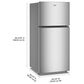 Whirlpool 19 Cu. Ft. Top Freezer Refrigerator in Fingerprint-Resistant Stainless Steel, , large