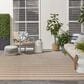 Nourison Positano POS03 Jute and Ivory 5" x 7" Indoor/Outdoor Area Rug, , large