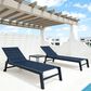 HOMLUX 3-Piece Patio Chaise Lounge Set with Wheels in Navy Blue, , large