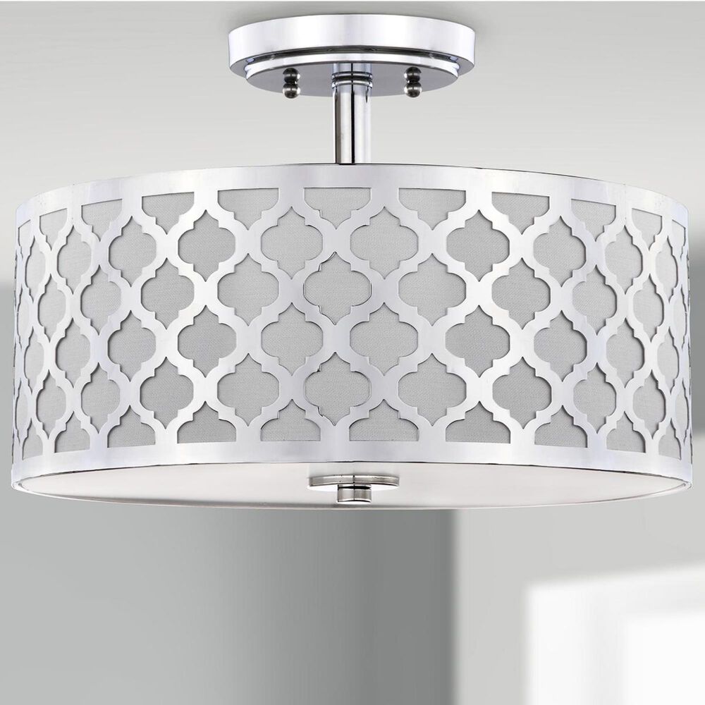Safavieh Kora 15" 3-Light Flush Mount in Chrome, , large