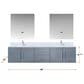 Lexora Home Geneva 80" Double Bathroom Vanity in Dark Grey with 2 cm White Quartz Top and Rectangular Sinks, , large