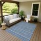 Dalyn Rug Company Soft Essentials Striped Denim 9" x 12" Indoor/Outdoor Area Rug, , large