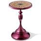 Furniture of America Gleam Round End Table in Polished Purple and Orange, , large