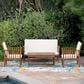 Linon Home Decor Caneel 4-Piece Outdoor Conversation Set in Brown, , large