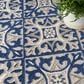 Nourison Aloha Damask 9" x 12" Blue Indoor/Outdoor Area Rug, , large